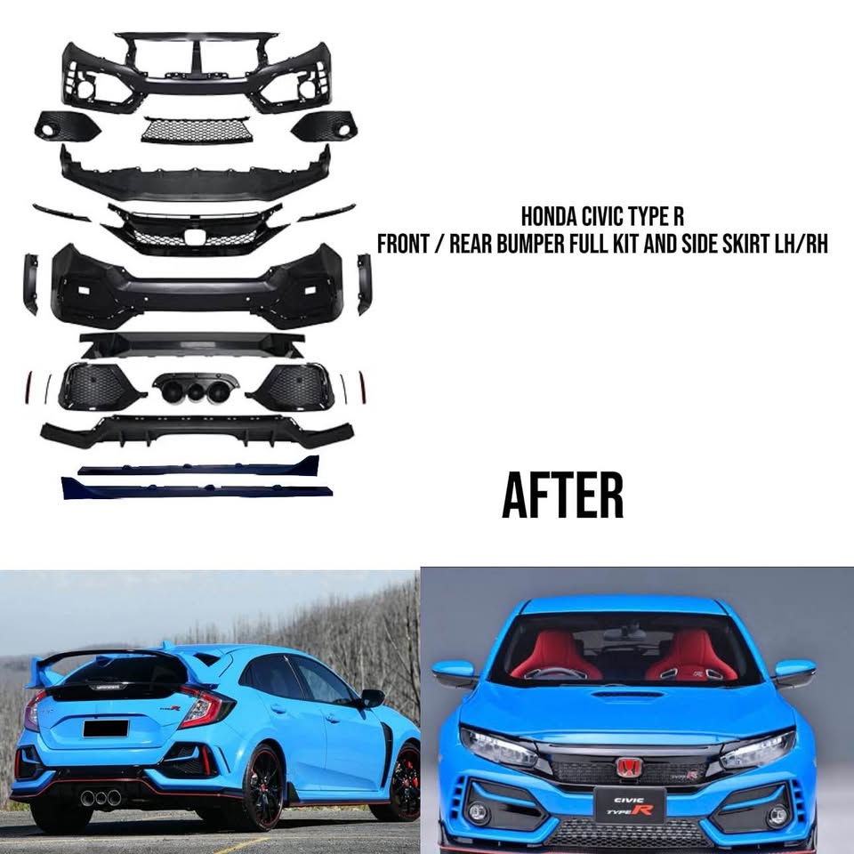Honda Civic Type R Front And Rear Body Kit With Side Skirt